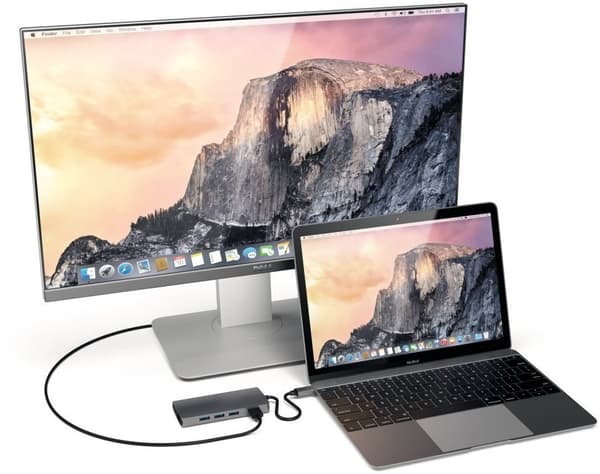 Satechi USB-C Hub, 6 portar, minneskortläsare, space grey