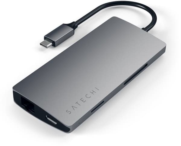 Satechi USB-C Hub, 6 portar, minneskortläsare, space grey