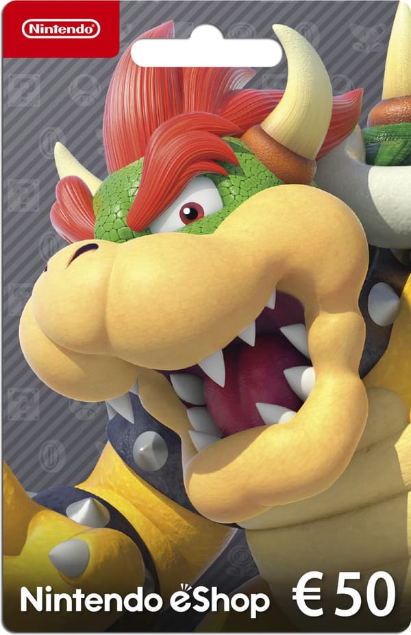 Nintendo eShop gavekort 50 euro, aktiveringskort