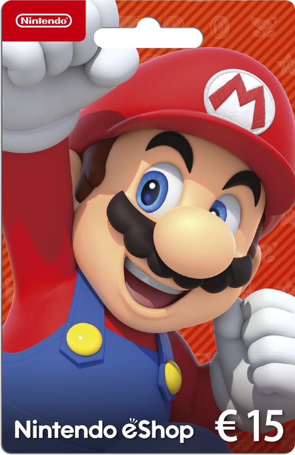 Nintendo eShop-gavekort 15 euro, aktiveringskort