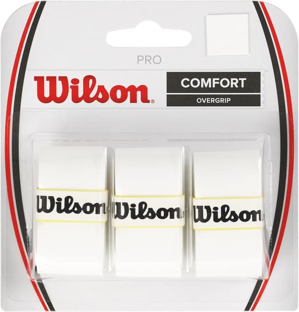 Wilson Pro Overgrip - grepp, vit, 3 st