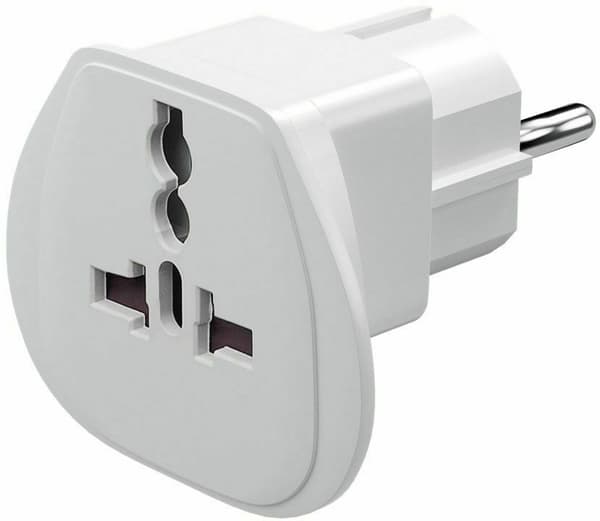 Goobay - rejseadapter verden->EUR, jordet, hvid