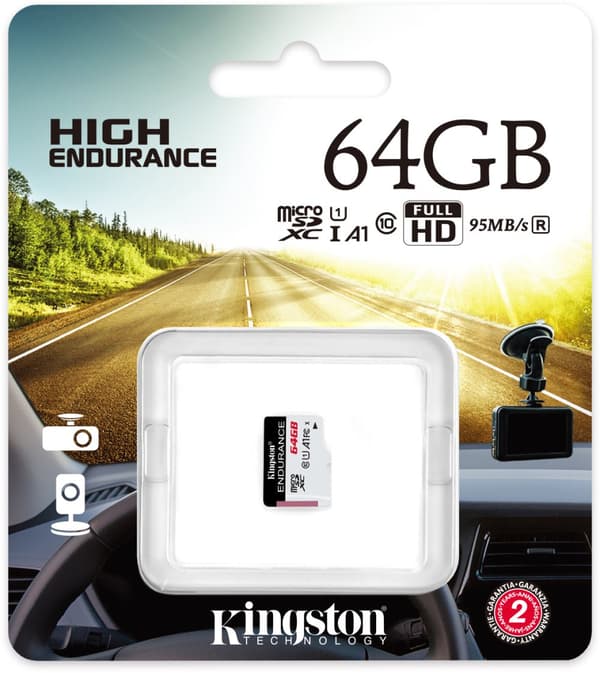 Kingston 64 GB microSD High Endurance UHS-I Speed ​​​​Class 1 (U1) - minnekort