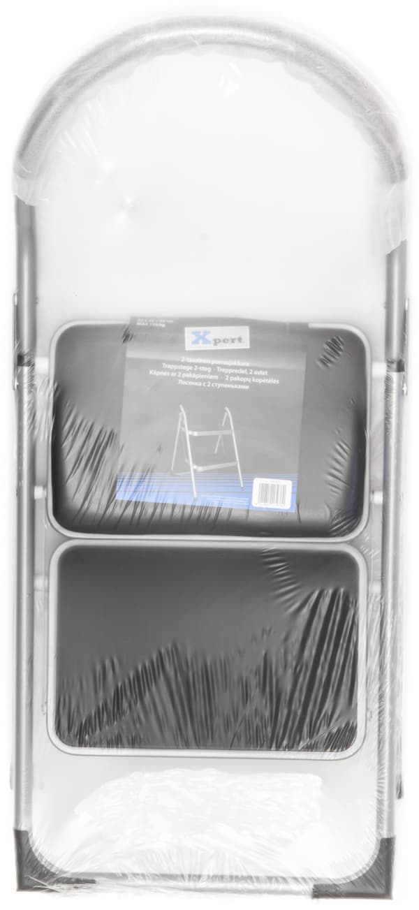 Tarmo - trinnkrakk, 2-plan, aluminium og sort
