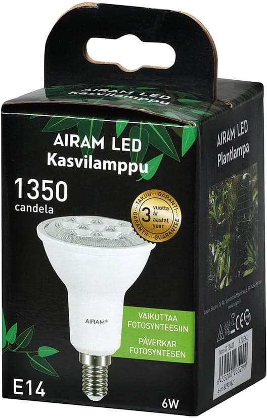 Airam Fiora plantelampe, E14, 3500 K, 420 lm