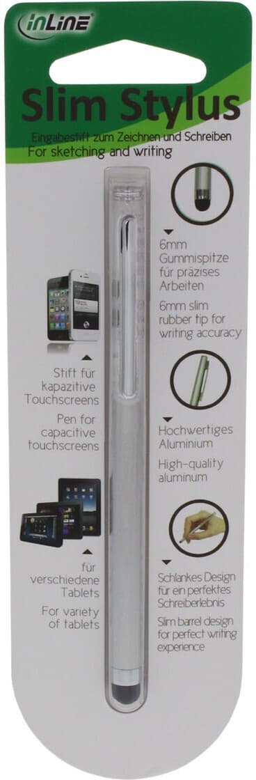 InLine Slim Stylus - kosketusnäyttökynä, hopea