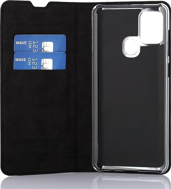 Wave BookCase - beskyttelsescover, Samsung Galaxy A21s, sort