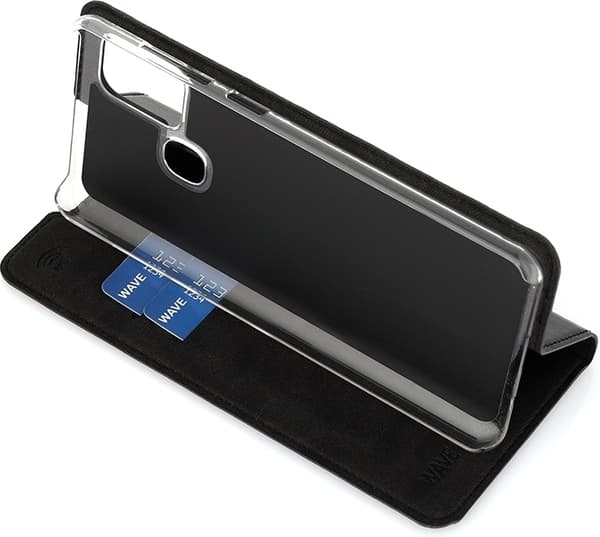 Wave BookCase - beskyttelsescover, Samsung Galaxy A21s, sort
