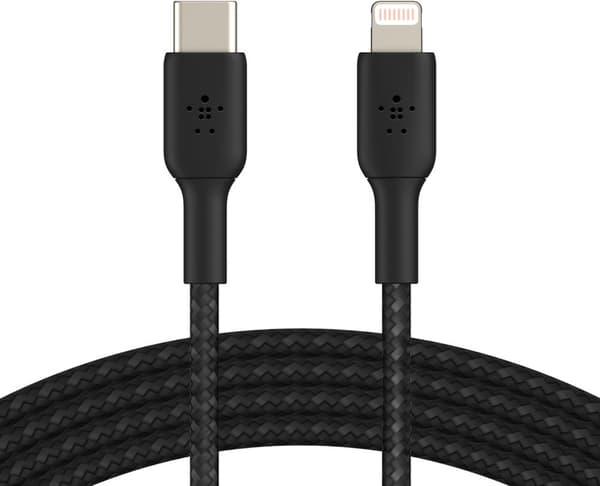 Belkin BOOST CHARGE„¢ Lightning - USB-C kaapeli punottu, 1m, musta