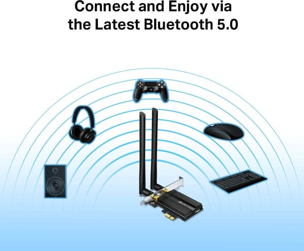 TP-LINK Archer TX50E Dual-band PCI-E-WiFi 6-adapter och Bluetooth 5.0-adapter