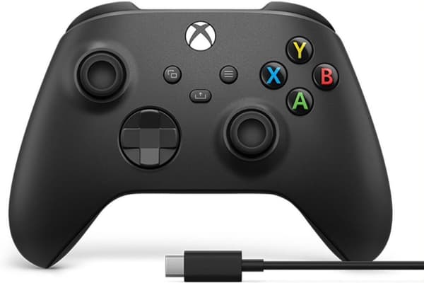 Microsoft Xbox - trådlös handkontroll + Windows-kabel, svart, - spelkontroll