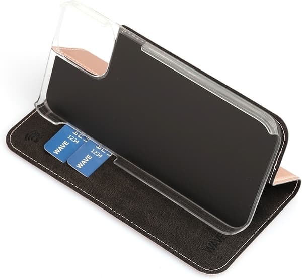 Wave BookCase beskyttelsescover, iPhone 12 Pro / iPhone 12, Rose guld