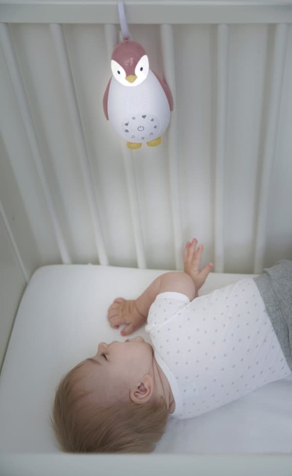 Zazu Zoe - högtalare nattlampa, pingvin, grå