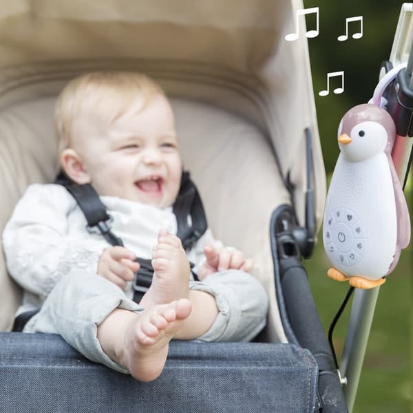 Zazu Zoe - högtalare nattlampa, pingvin, grå
