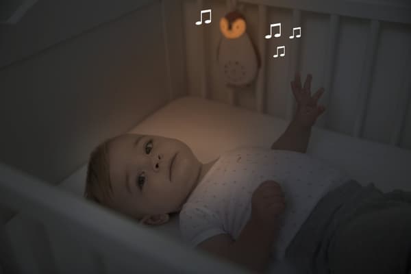 Zazu Zoe - högtalare nattlampa, pingvin, grå