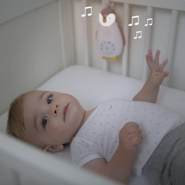 Zazu Zoe - högtalare nattlampa, pingvin, grå