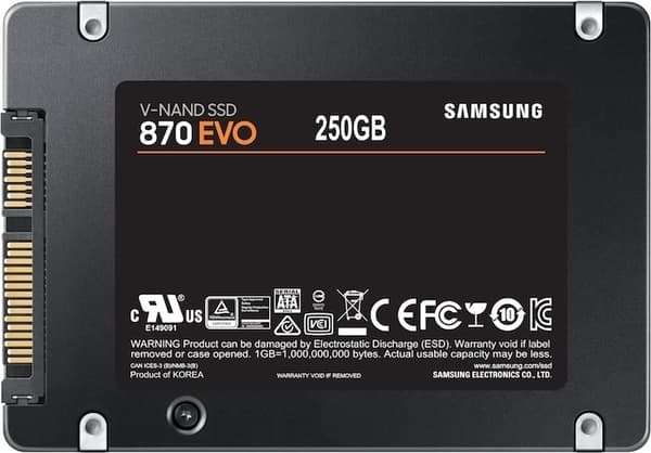 Samsung 870 EVO SSD 250 GB 2,5" SATA3 - SSD hårddisk