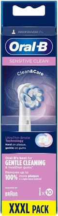 Miniatyrbilde 4 av 9: Oral-B Sensitive Clean - erstatningsbørste, 10 stk