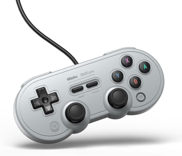 8BitDo SN30 Pro USB - spillkontroller, grå, Switch / PC