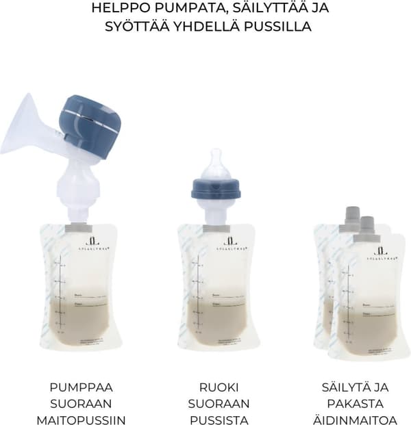Lola&Lykke - opbevaringsposer til modermælk, 10 stk + adapter