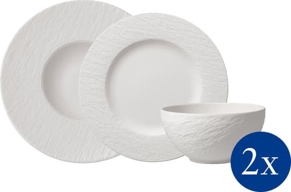 Villeroy & Boch Manufacture Rock - servicesæt, 6-delt, hvid