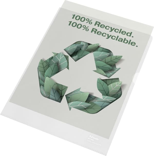 Esselte 100% Återvunnen - plastficka, A4, 100 mic