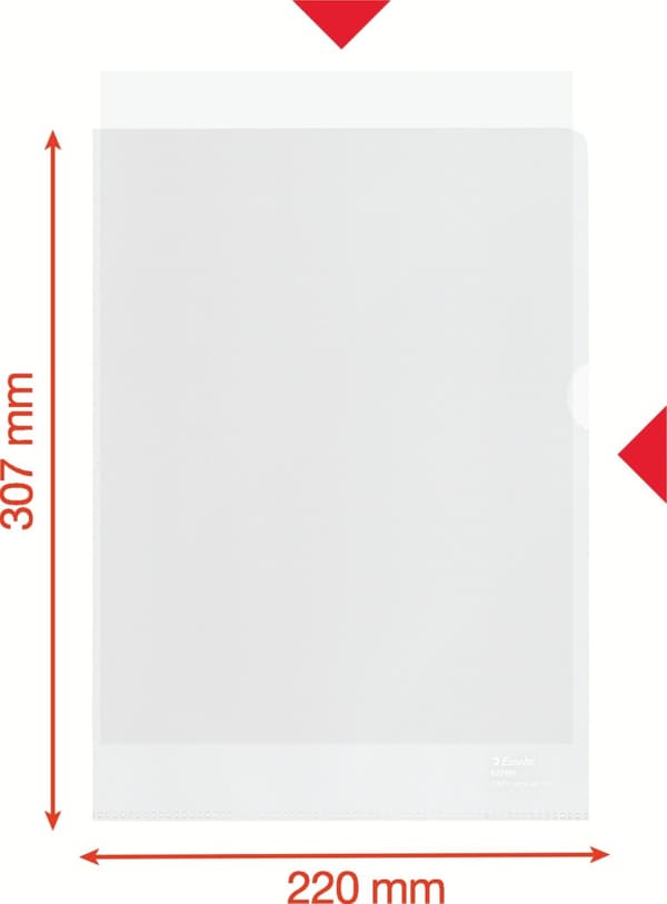Esselte 100% Återvunnen - plastficka, A4, 100 mic