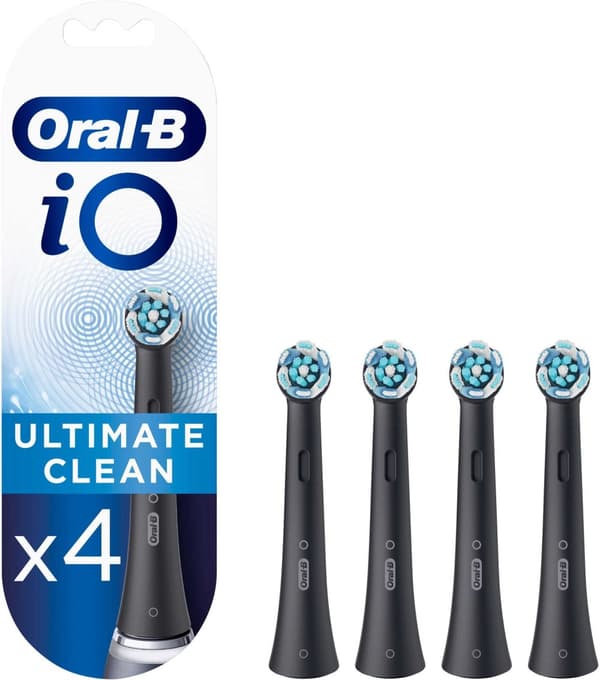 Oral-B iO Ultimate Clean Black - erstatningsbørster, sorte, 4 stk