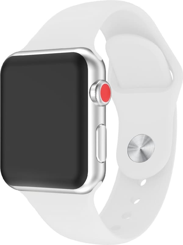 Wave silikone rem, Apple Watch 38/40/41/42 mm, hvid
