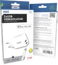Miniatyrbillede 2 af 2: Wave netoplader 2 x USB + Lightning kabel, 17W, hvid