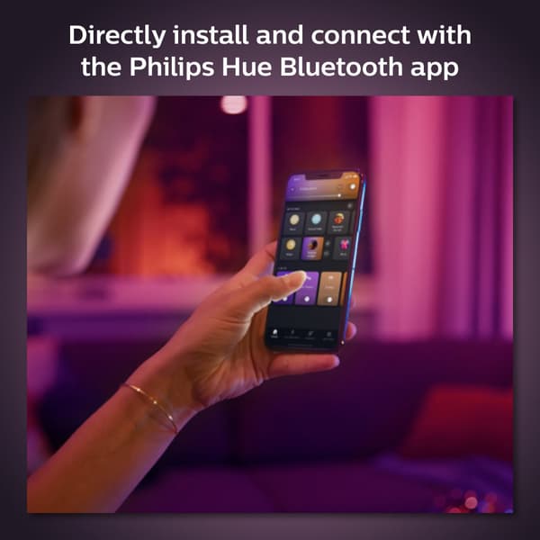 Philips Hue LED smart pære, hvid og farve stemning, E27, 1100 lm, 2-pak.