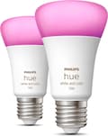 Miniatyrbillede 1 af 3: Philips Hue LED smart pære, hvid og farve stemning, E27, 1100 lm, 2-pak.