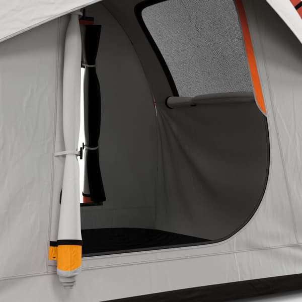 Bagtelt bil kuppeltelt til 6 personer med 3 døre og vinduer, bagklaptelt til campingvogne og SUV'er lavet af polyester, lysegrå