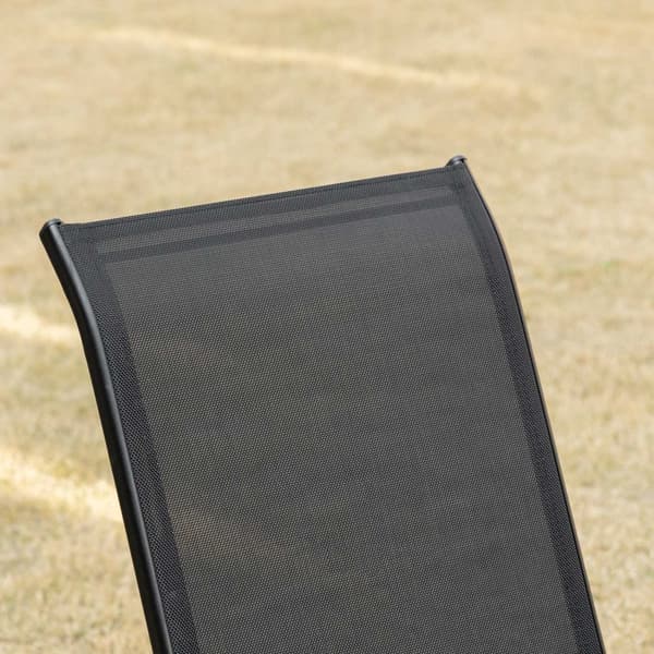 Sett med 2 Hagestoler Stablestoler med armlen Spisestoler Hage Metal Mesh Stoff Svart 70 x 54 x 90 cm |