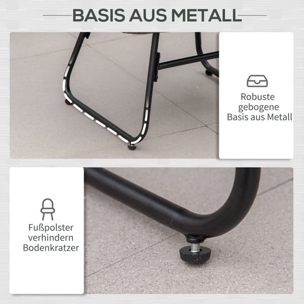 Rottingstol med fotskammel hagestol utendørs rottingstol med puter, stål & polyester, grå 69x76x70 cm for hage og terrasse |