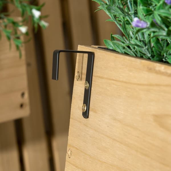 Blomlåda med spaljé, flyttbar högbädd av massivt trä, 60 x 16 x 80 cm, idealisk för terrasser och balkonger, naturlig färg |
