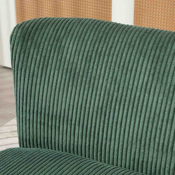 2-seters sofa, cordfløyelsofa, treben, polstret sofa, dobbelsofa for stue, soverom, 117 x 56,5 x 77 cm, Grønn |