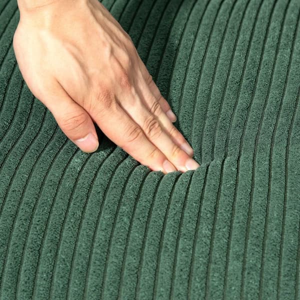2-seters sofa, cordfløyelsofa, treben, polstret sofa, dobbelsofa for stue, soverom, 117 x 56,5 x 77 cm, Grønn |