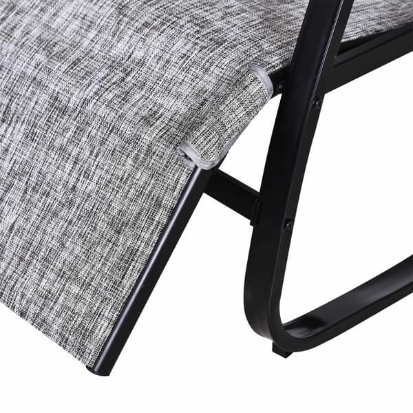 Gyngestol Justerbar ryglæn Fodstøtte Gyngestol med pude Haveseng Tekstlinje Grå 64 x 69 x 108 cm til Patio & Balkon |