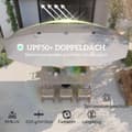 Miniatyrbilde 5 av 10: Dobbel Parasoll med Solar LED-lys 451 x 267 cm Aluminium UV 50+ Parasoll med Håndsveiv Balkong Paraply Vindtett Market Paraply Solbeskyttelse for Stra