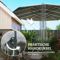 Miniatyrbilde 8 av 10: Dobbel Parasoll med Solar LED-lys 451 x 267 cm Aluminium UV 50+ Parasoll med Håndsveiv Balkong Paraply Vindtett Market Paraply Solbeskyttelse for Stra
