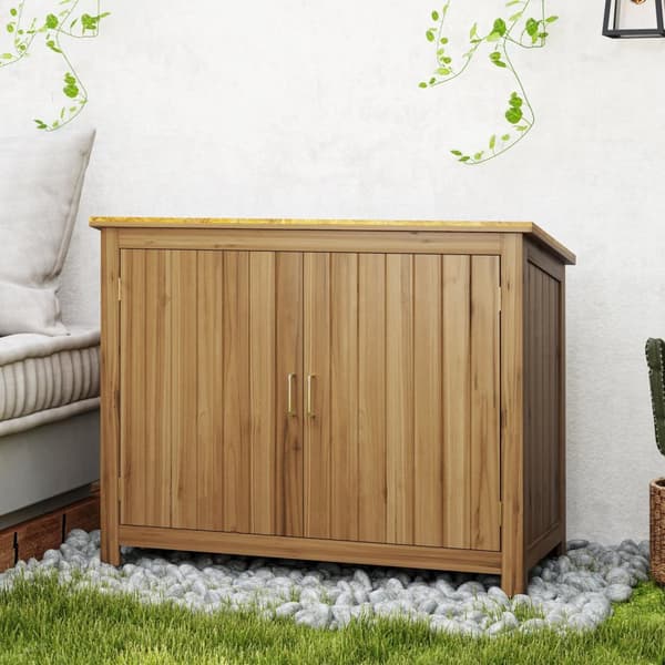 Hageskap i tre, redskapsbod værbestandig 110x50x85cm, redskapsbod med dør, luketak, hyller, redskapsskap, hagebod redskapsskap hagebod for hageterrass