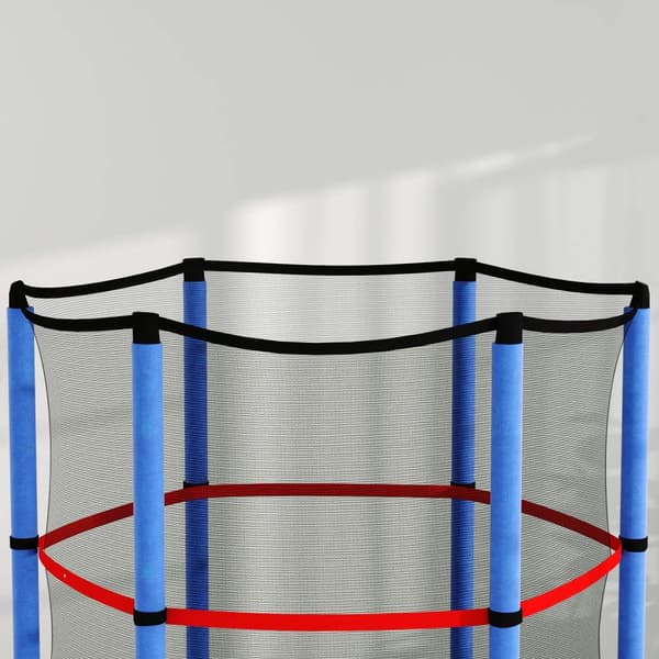 Barnetrampolin, Ø140 cm trampoline for barn med sikkerhetsnett, hagetrampolin for 3-6 år barn, innendørs, fargerik |