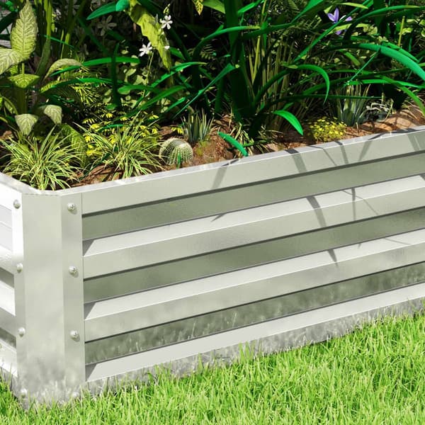 Høybed av stål, værbestandig plantebed, kald ramme, hagebed, blomsterkasse, rustsikker, plantekasse, plantepotte, 120 x 60 x 30,5 cm til hage, balkong