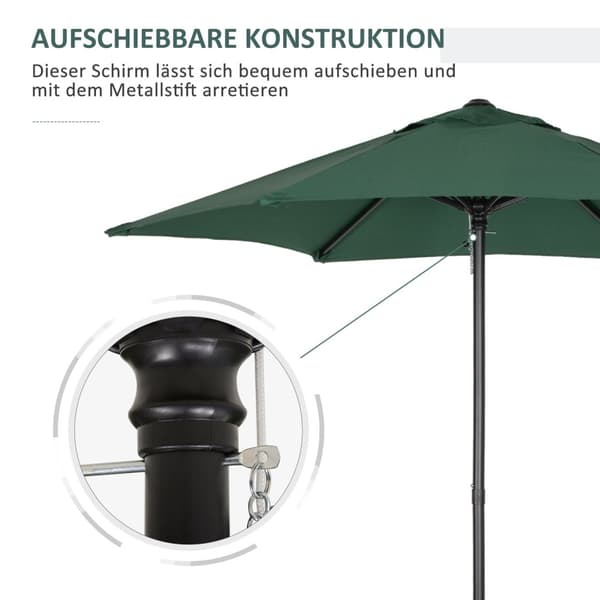 Parasoll Ø196 cm, parasoll med hopfällbar funktion, sexkantigt balkongparasoll, parasoll, vindtätt, stabilt marknadsparaply, vevparasoll, solskydd för