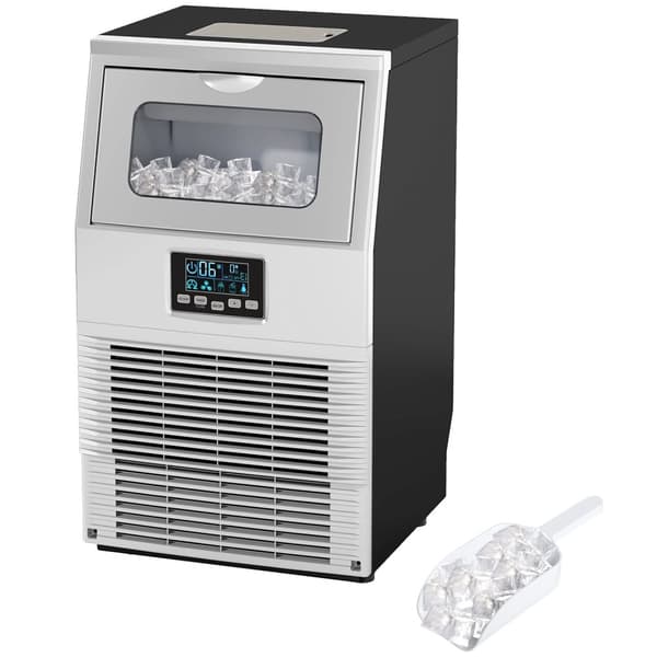 Kommerciel ismaskine 30 kg/24H ismaskine med digital kontrol, isske, selvrensende ismaskine lavet af rustfrit stål til kontor, restaurant, bar, café |