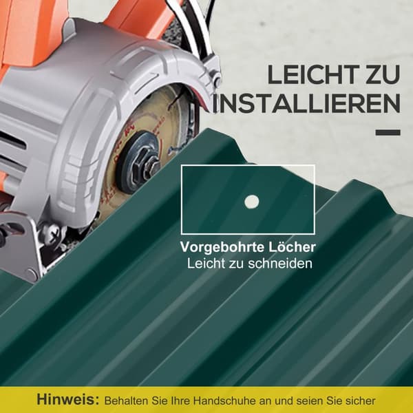Pakke med 12 trapezplader 129 x 45 cm 7 m² galvaniseret tagplade 0,25 mm vejrbestandig profilplade galvaniseret stål tagplader tagplader stålplader bø
