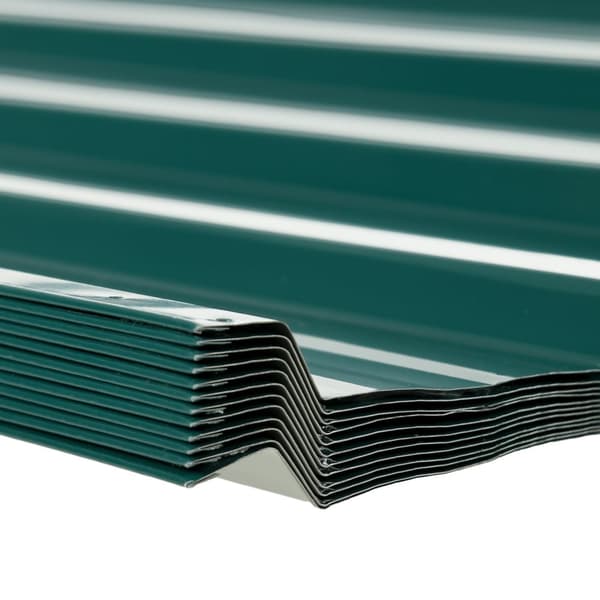 Pakke med 12 trapezplader 129 x 45 cm 7 m² galvaniseret tagplade 0,25 mm vejrbestandig profilplade galvaniseret stål tagplader tagplader stålplader bø