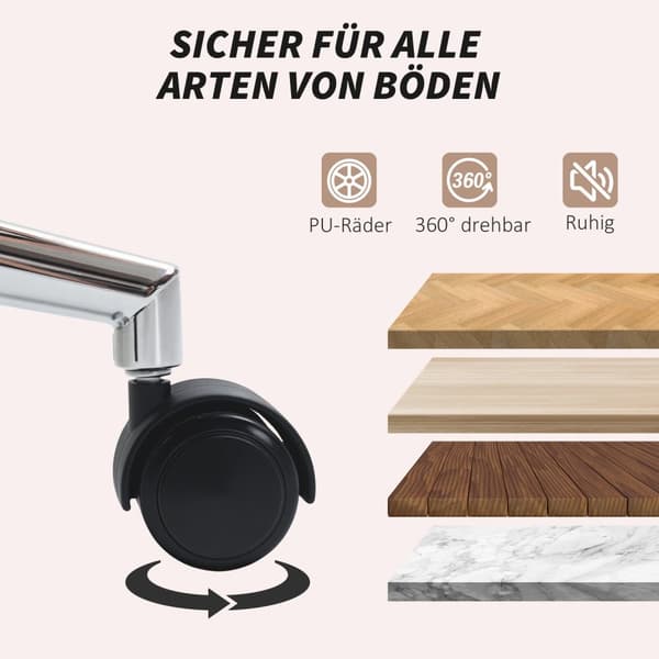 Kontorstol Ergonomisk skrivebordsstol med armlæn, lammeuldslook, højdejusterbar drejestol med vippefunktion, polstret hjemmekontorstol, cremehvid |