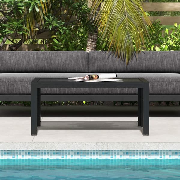Sidebord Balkongbord laget av stål Rektangulært salongbord Værbestandig hagebord Lettstelt Sofabord Utebord til balkong Hage Terrasse Veranda Stue 101